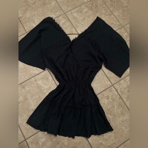 BLACK BABYDOLL SLIP DRESS